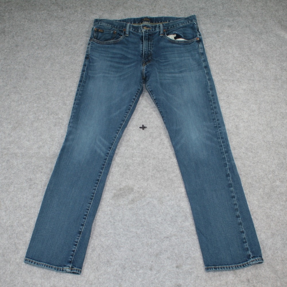 Polo Ralph Lauren Mens Jeans 33x32 Blue Hampton Relaxed Straight Medium Wash